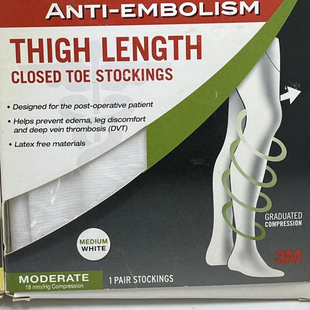 Futuro Anti-Embolism Stockings Unisex M Short White Thigh Length 541700 Lot Of 3